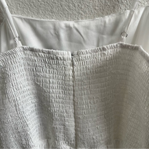 NWT Lulus Grace and Beauty White Burnout Floral Print Tiered Dress LG - Picture 10 of 13